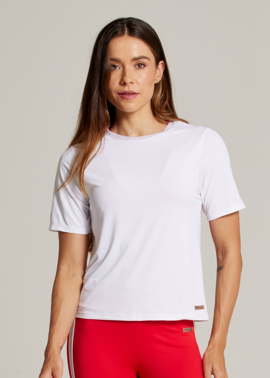 BABY LOOK RESPIRAVEL SPORTY - BRANCO BABY LOOK RESPIRAVEL SPORTY - BRANCO