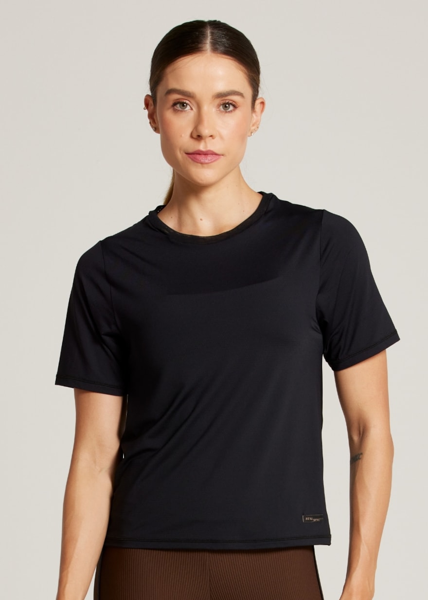 BABY LOOK RESPIRAVEL SPORTY - PRETO BABY LOOK RESPIRAVEL SPORTY - PRETO