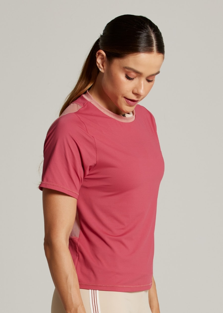 BABY LOOK RESPIRAVEL SPORTY - ROSA ESCURO