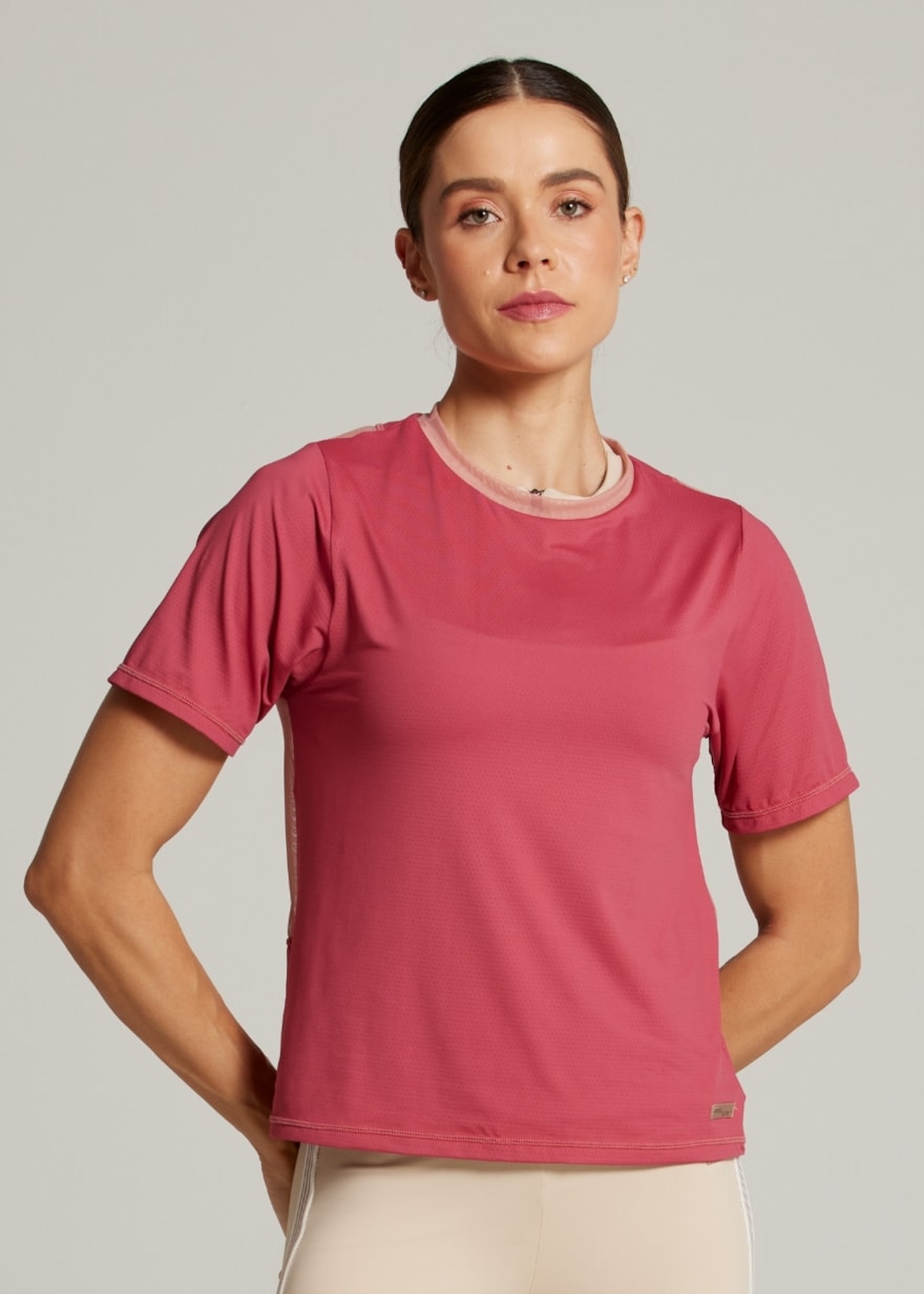 BABY LOOK RESPIRAVEL SPORTY - ROSA ESCURO BABY LOOK RESPIRAVEL SPORTY - ROSA ESCURO