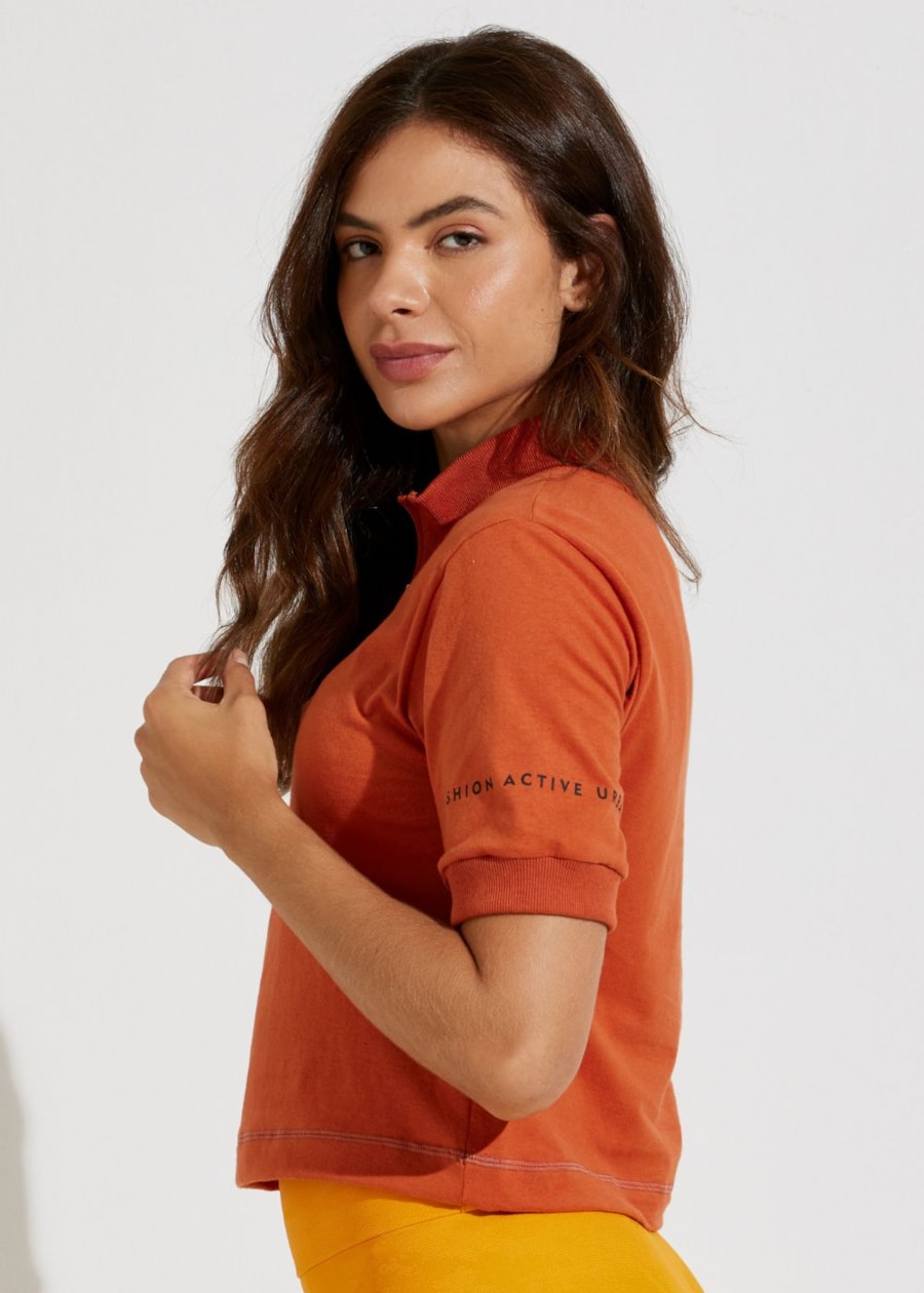 BLUSA CROPPED ALGODÃO SOLEIL LARANJA