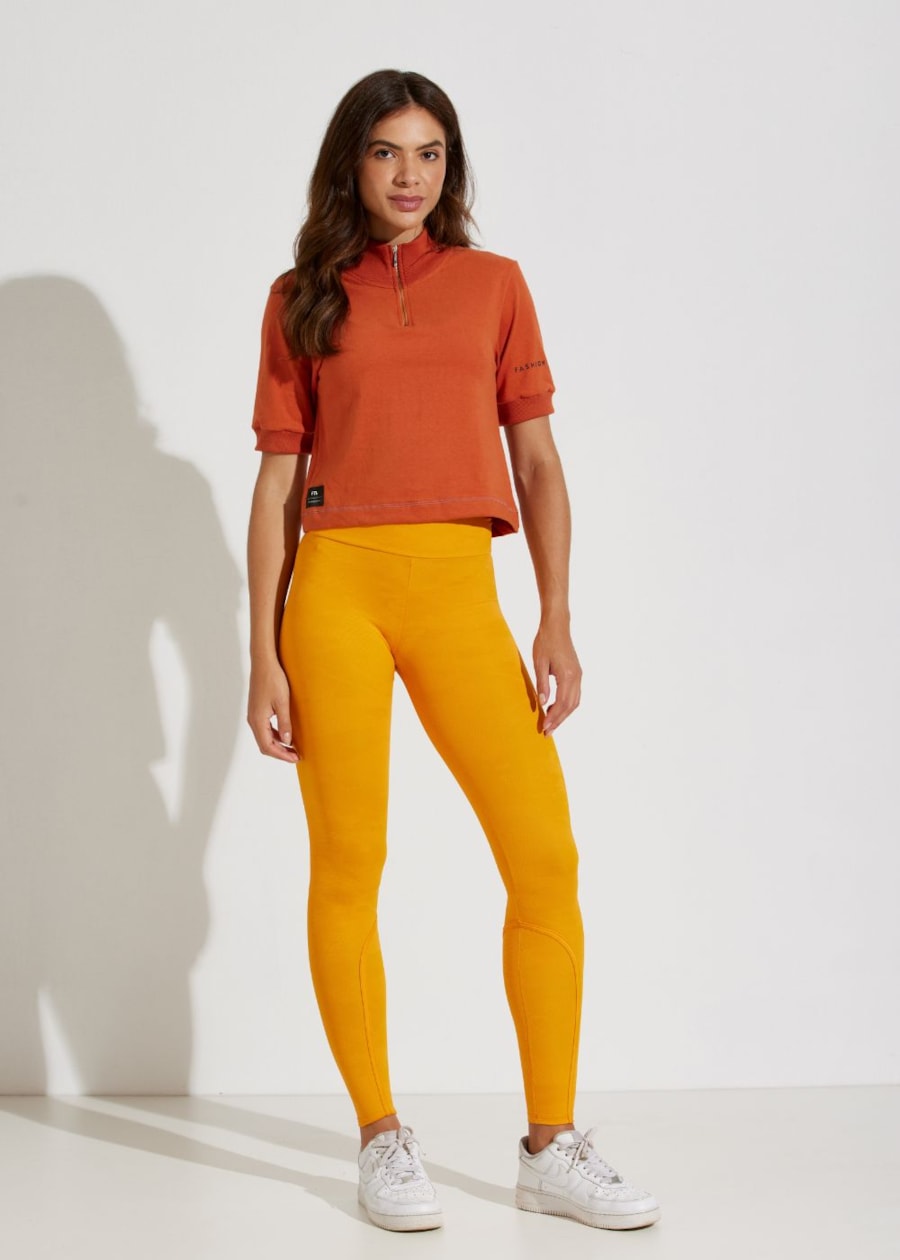 BLUSA CROPPED ALGODÃO SOLEIL LARANJA