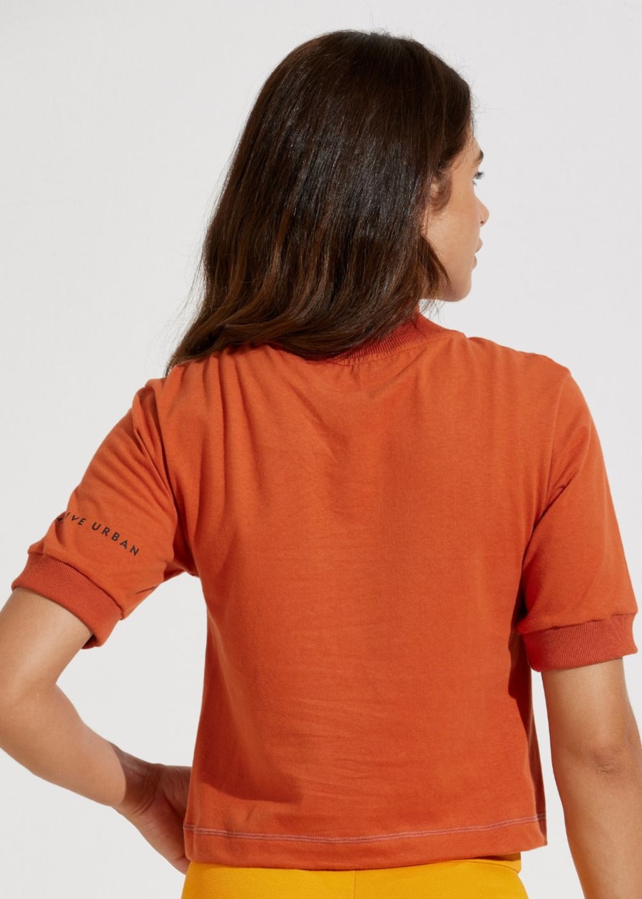 BLUSA CROPPED ALGODÃO SOLEIL LARANJA