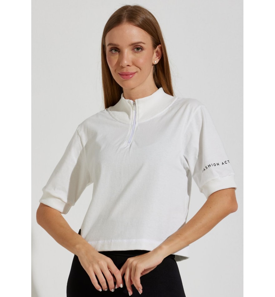 BLUSA CROPPED ALGODÃO SOLEIL OFF WHITE