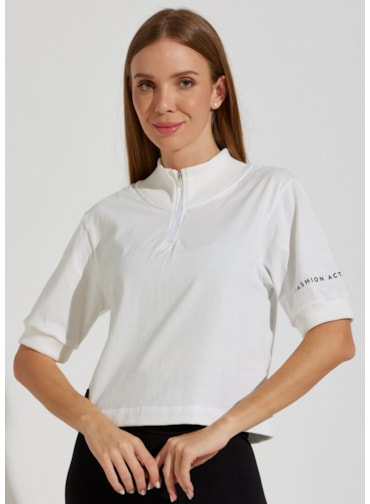 BLUSA CROPPED ALGODÃO SOLEIL OFF WHITE