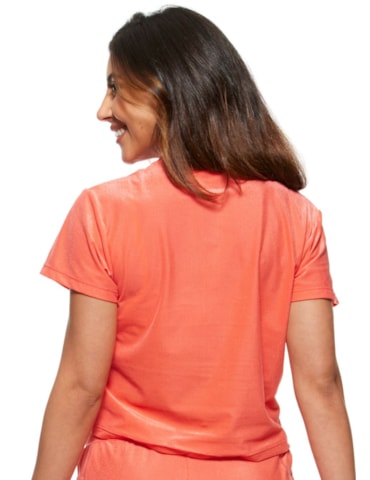 BLUSA CROPPED DE POLIAMIDA STREETWEAR CORAL