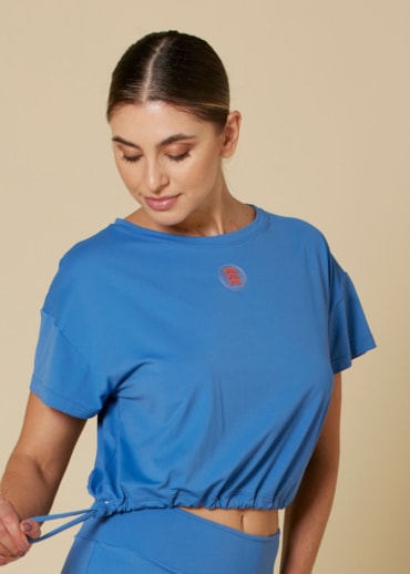 BLUSA CROPPED EL SOL AZUL MARINHO