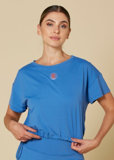 BLUSA CROPPED EL SOL AZUL MARINHO