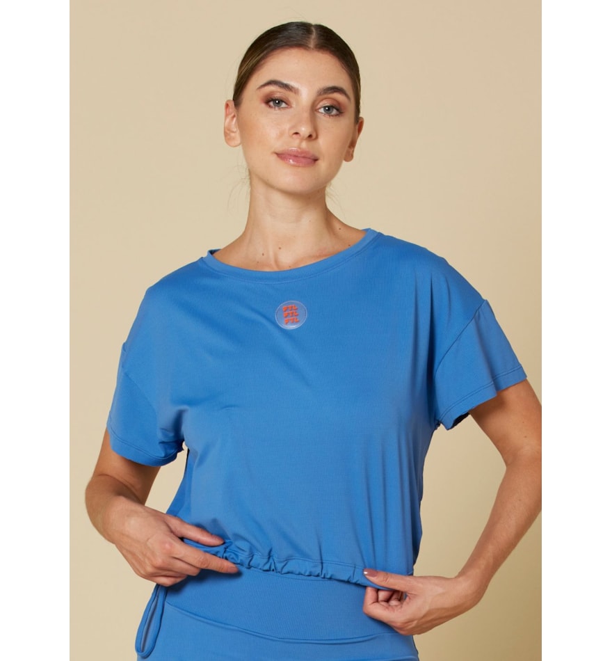 BLUSA CROPPED EL SOL AZUL MARINHO