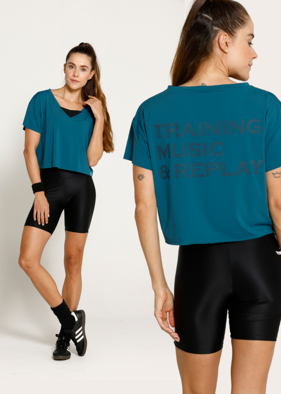 BLUSA CROPPED REPLAY LN VERDE ESMERALDA