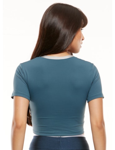 BLUSA CROPPED RIDE AZUL SILVER