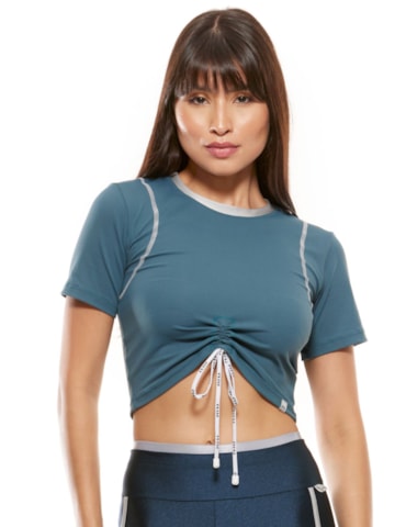 BLUSA CROPPED RIDE AZUL SILVER