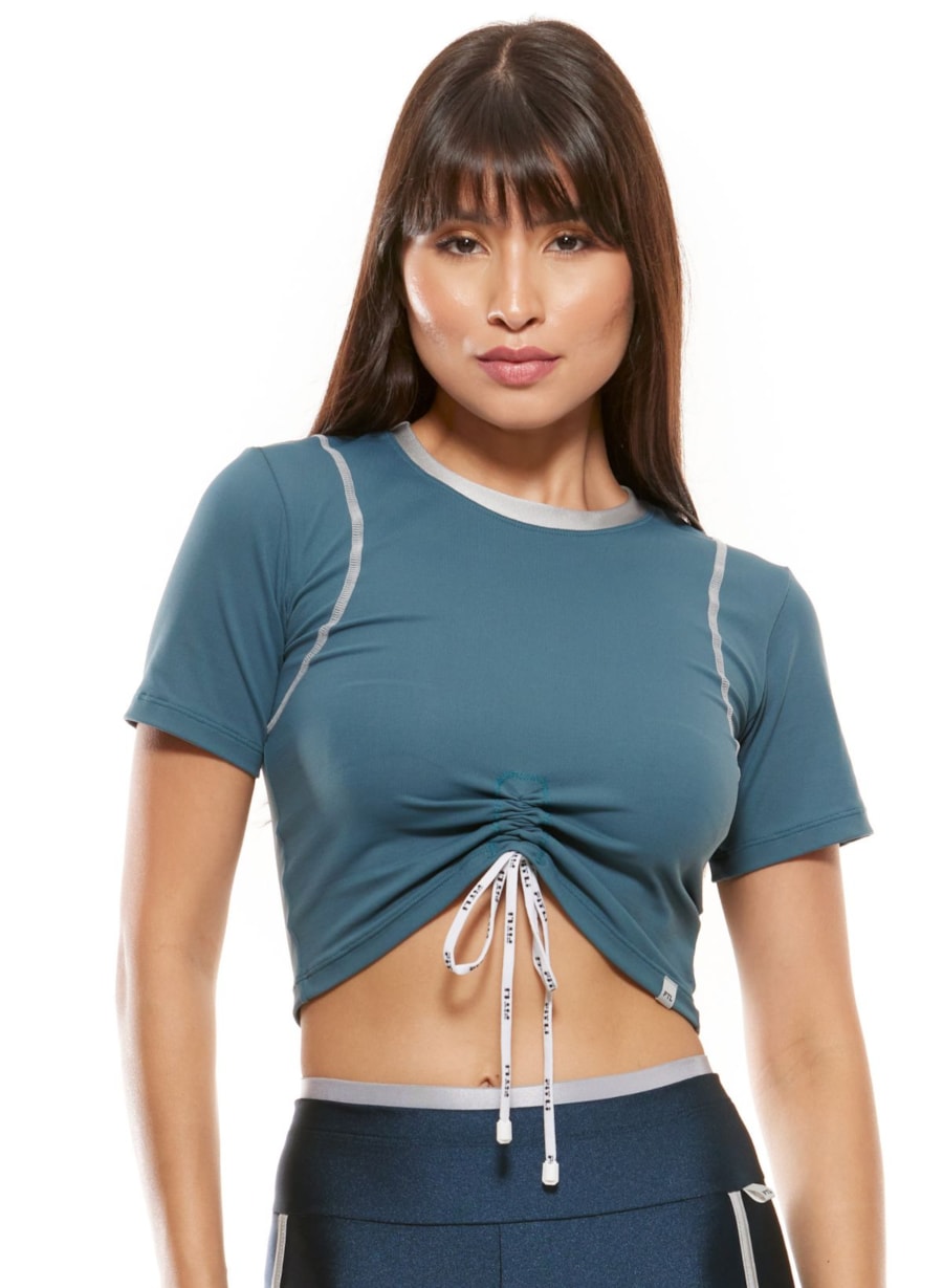 BLUSA CROPPED RIDE AZUL SILVER