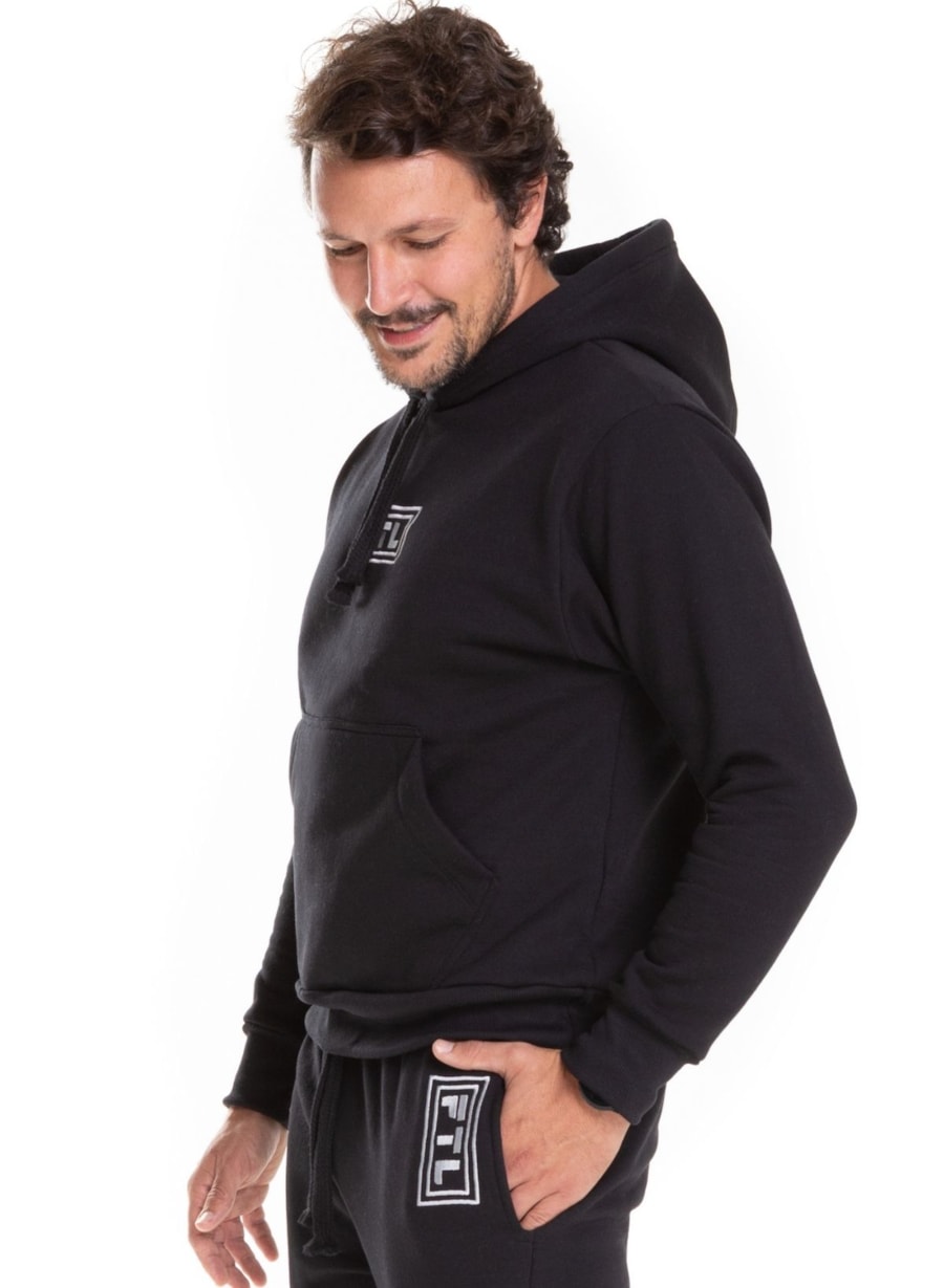 Blusa de Moletom Masculina - Preta