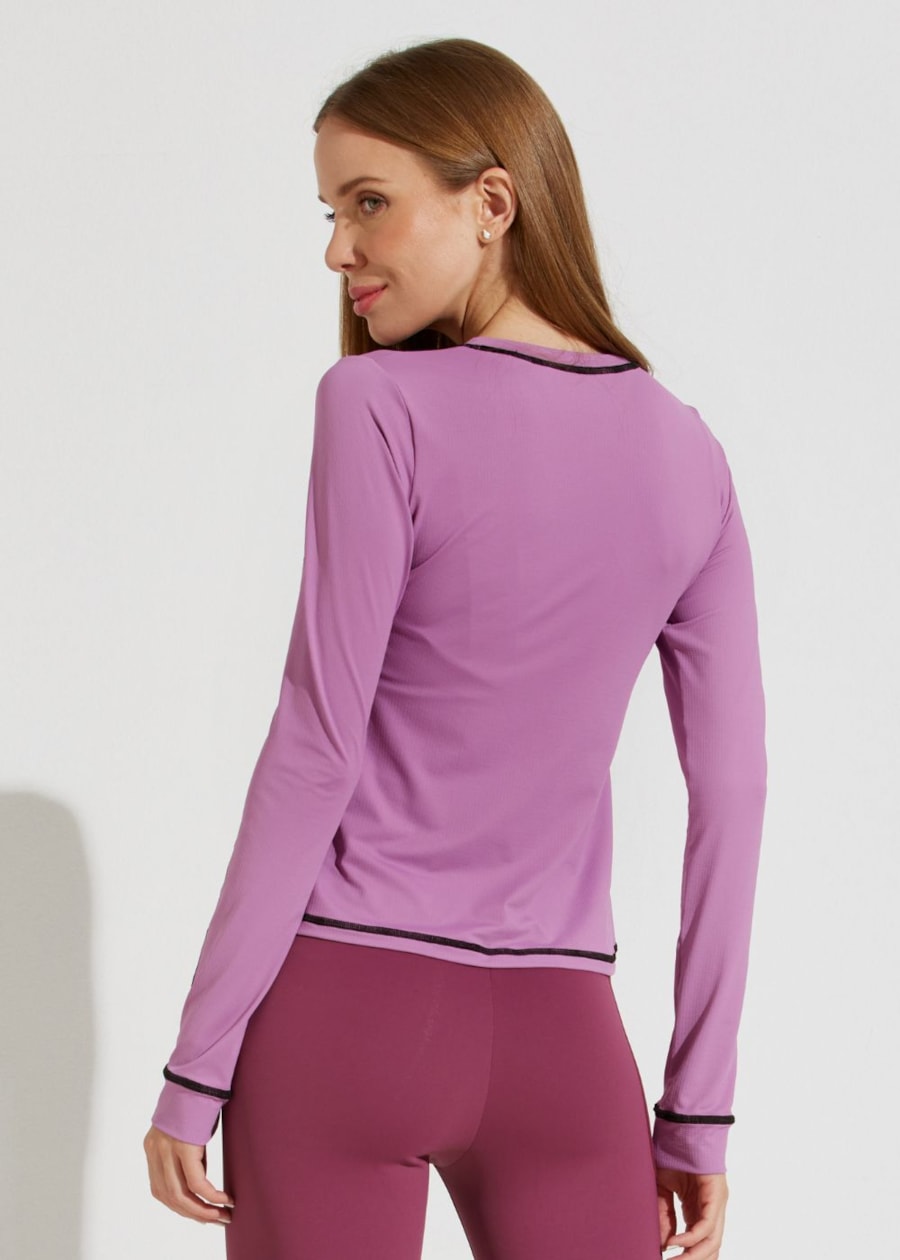 BLUSA MANGA LONGA DE POLIAMIDA PARIS LILAS