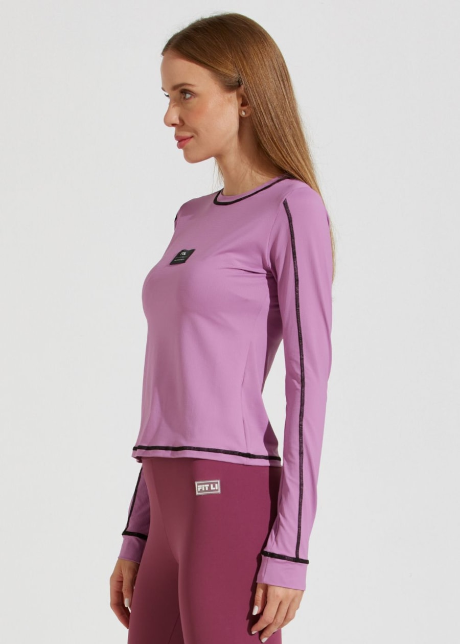 BLUSA MANGA LONGA DE POLIAMIDA PARIS LILAS