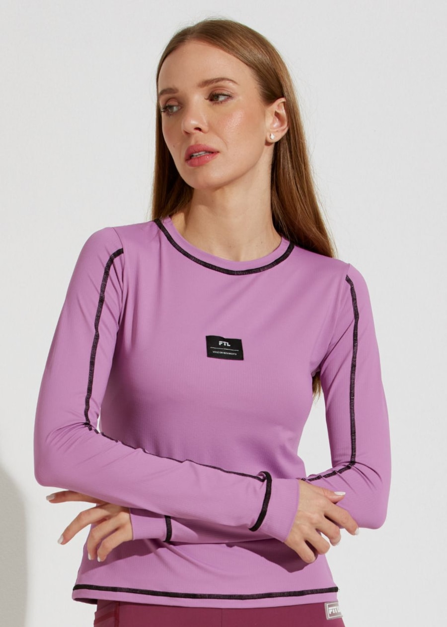 BLUSA MANGA LONGA DE POLIAMIDA PARIS LILAS
