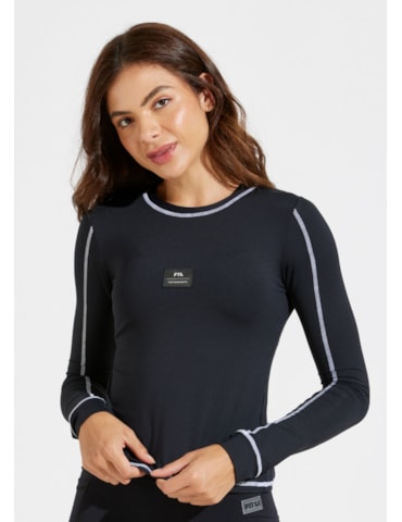 BLUSA MANGA LONGA DE POLIAMIDA PARIS PRETA BLUSA MANGA LONGA DE POLIAMIDA PARIS PRETA