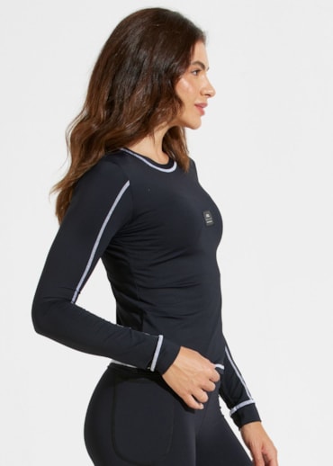 BLUSA MANGA LONGA DE POLIAMIDA PARIS PRETA