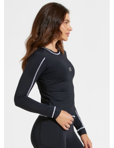 BLUSA MANGA LONGA DE POLIAMIDA PARIS PRETA BLUSA MANGA LONGA DE POLIAMIDA PARIS PRETA