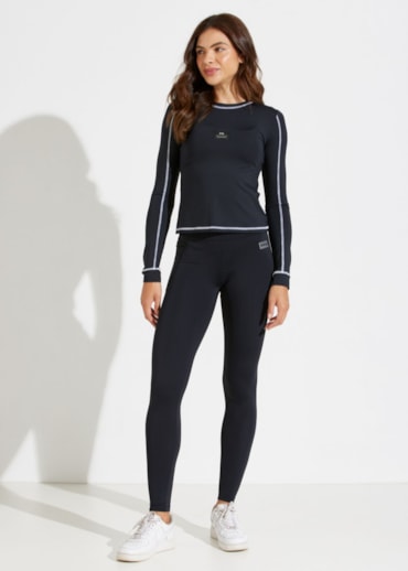 BLUSA MANGA LONGA DE POLIAMIDA PARIS PRETA