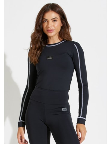 BLUSA MANGA LONGA DE POLIAMIDA PARIS PRETA BLUSA MANGA LONGA DE POLIAMIDA PARIS PRETA