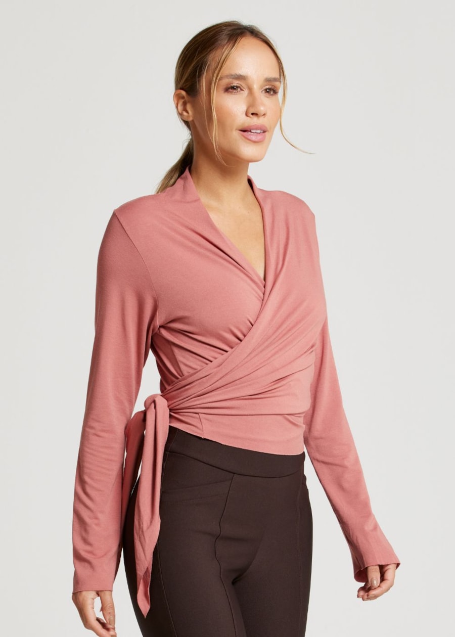 BLUSA MANGA LONGA REAL ROSA ANTIGO