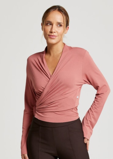 BLUSA MANGA LONGA REAL ROSA ANTIGO