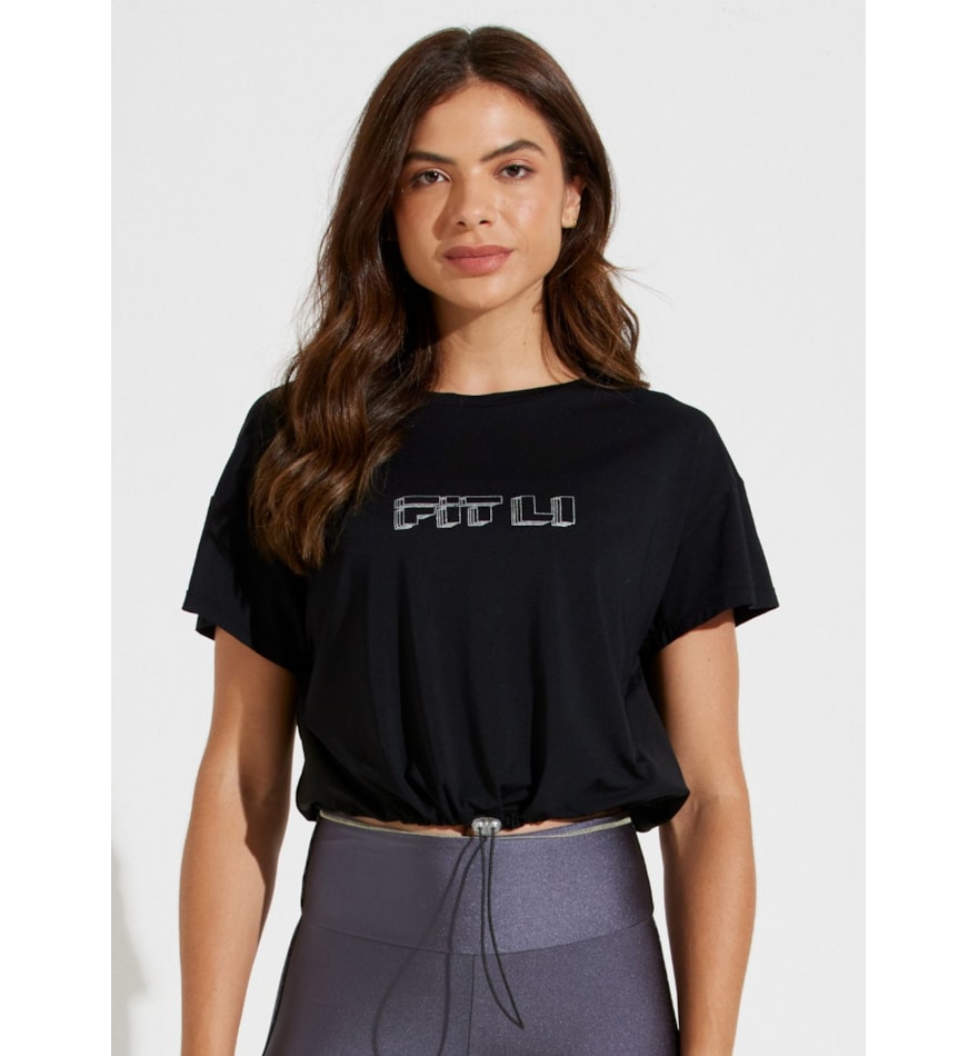 BLUSA T-SHIRT AJUSTÁVEL LA VIE PRETO