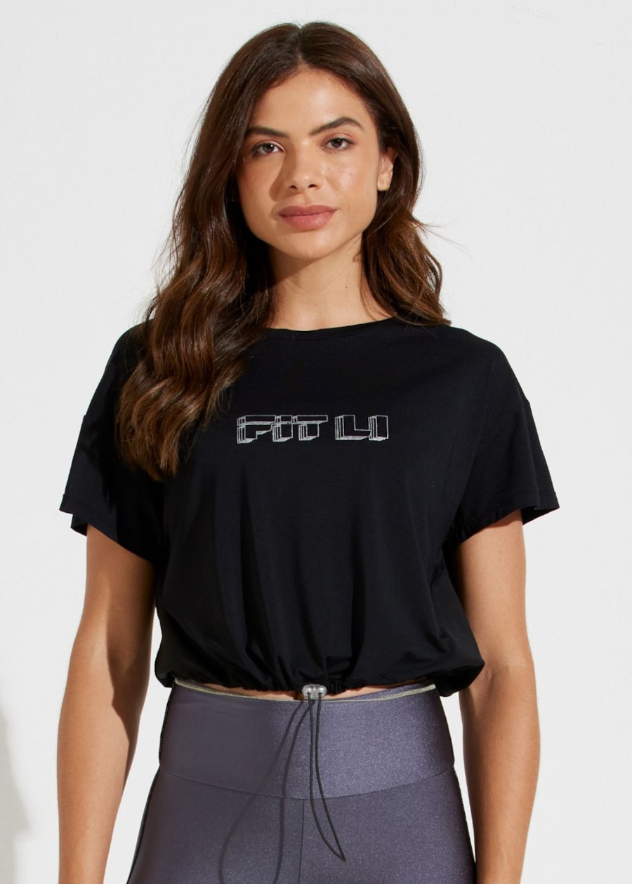 BLUSA T-SHIRT AJUSTÁVEL LA VIE PRETO