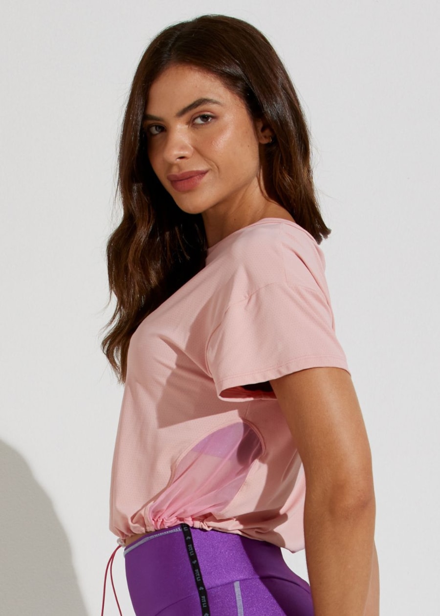 BLUSA T-SHIRT AJUSTÁVEL LA VIE ROSA BEBE
