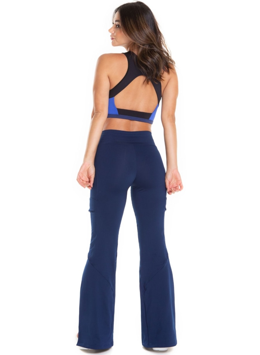 CALÇA COM BOLSO UNE MARINHO