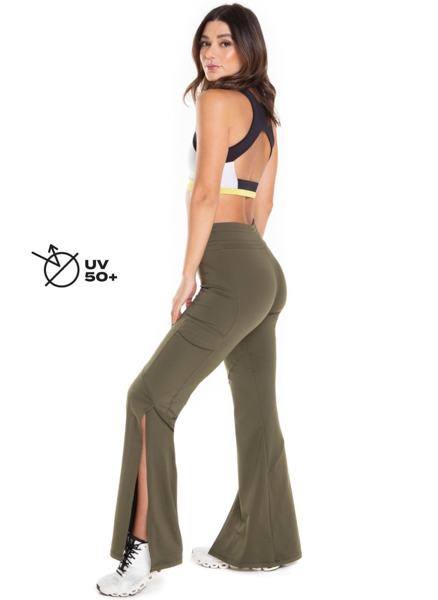 CALÇA COM BOLSO UNE VERDE MILITAR