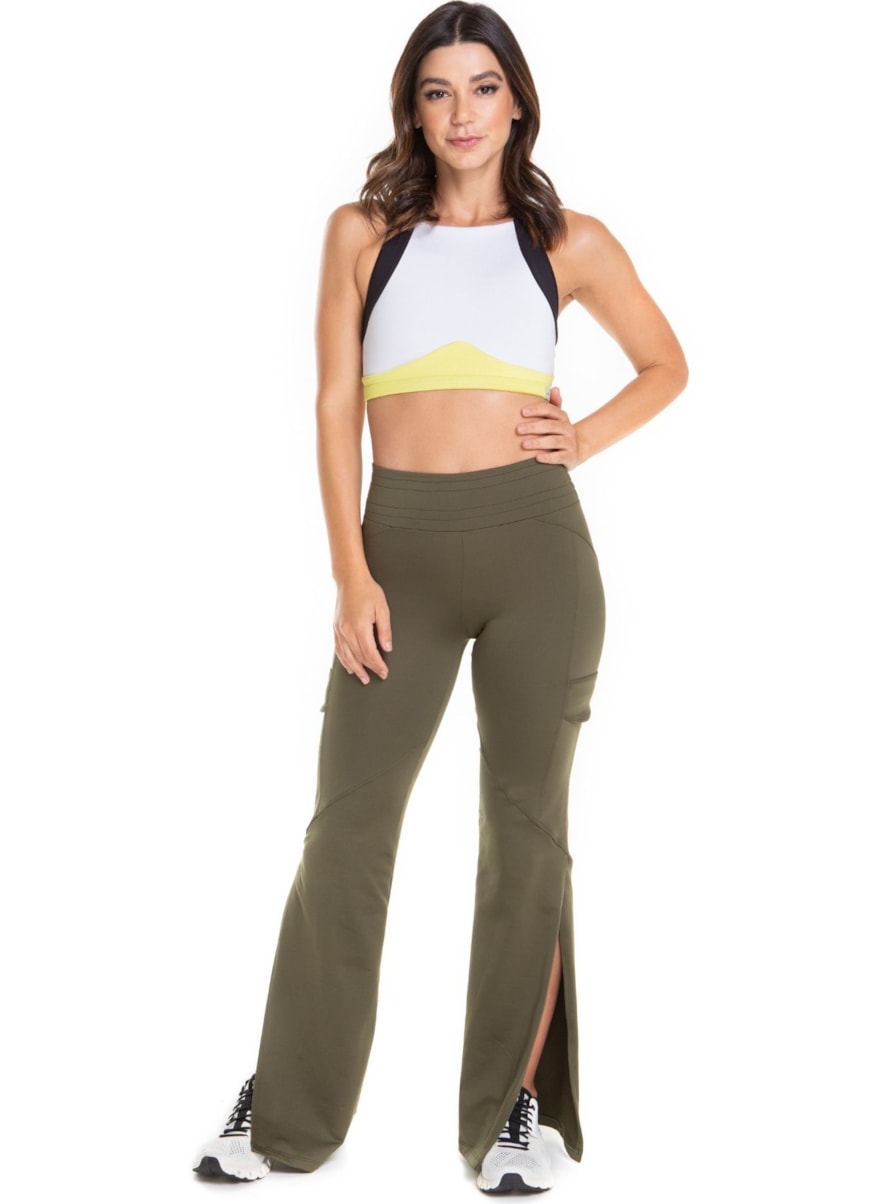 CALÇA COM BOLSO UNE VERDE MILITAR