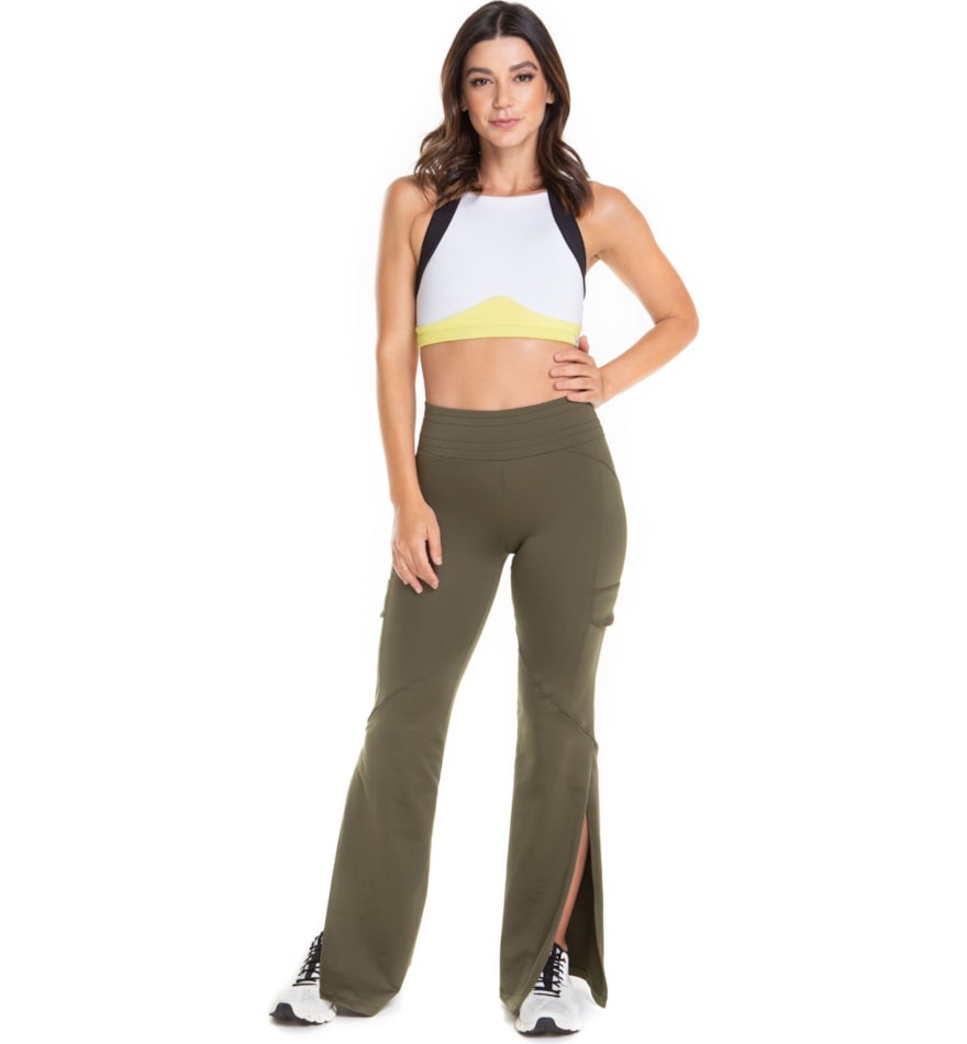 CALÇA COM BOLSO UNE VERDE MILITAR