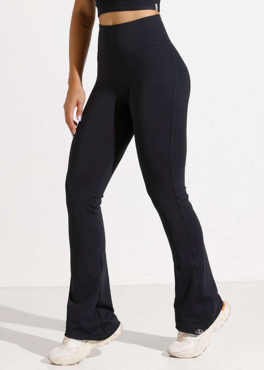 CALÇA ESPORTIVA FLARE BAILARINA  PRETA
