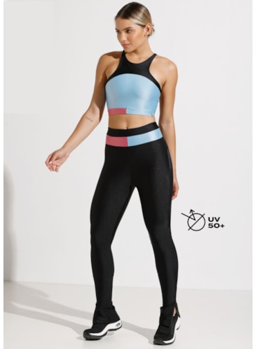 CALÇA HIGHT PRETA COM ZÍPER NA BARRA