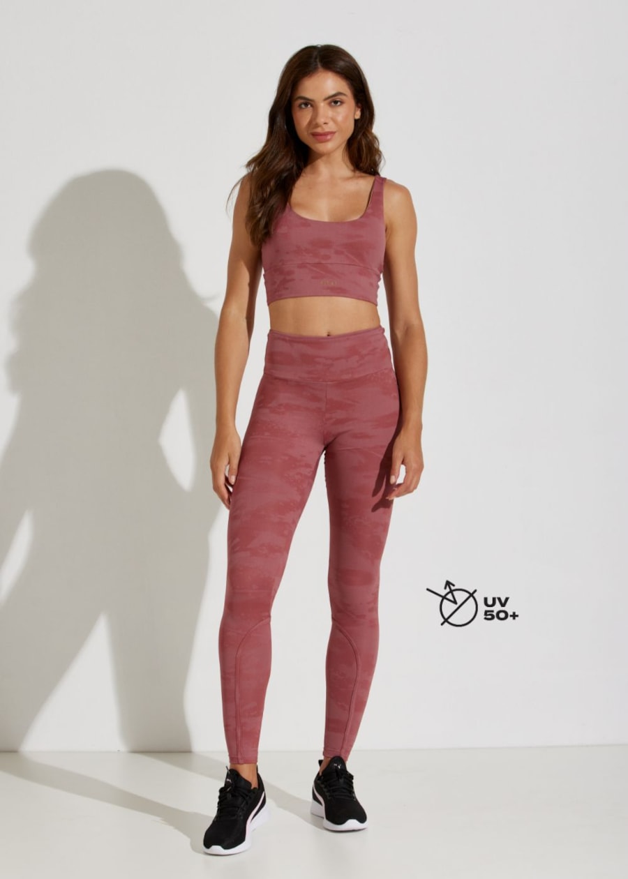 CALÇA JACQUARD LEGGING SOLEIL ROSA TERRACOTA