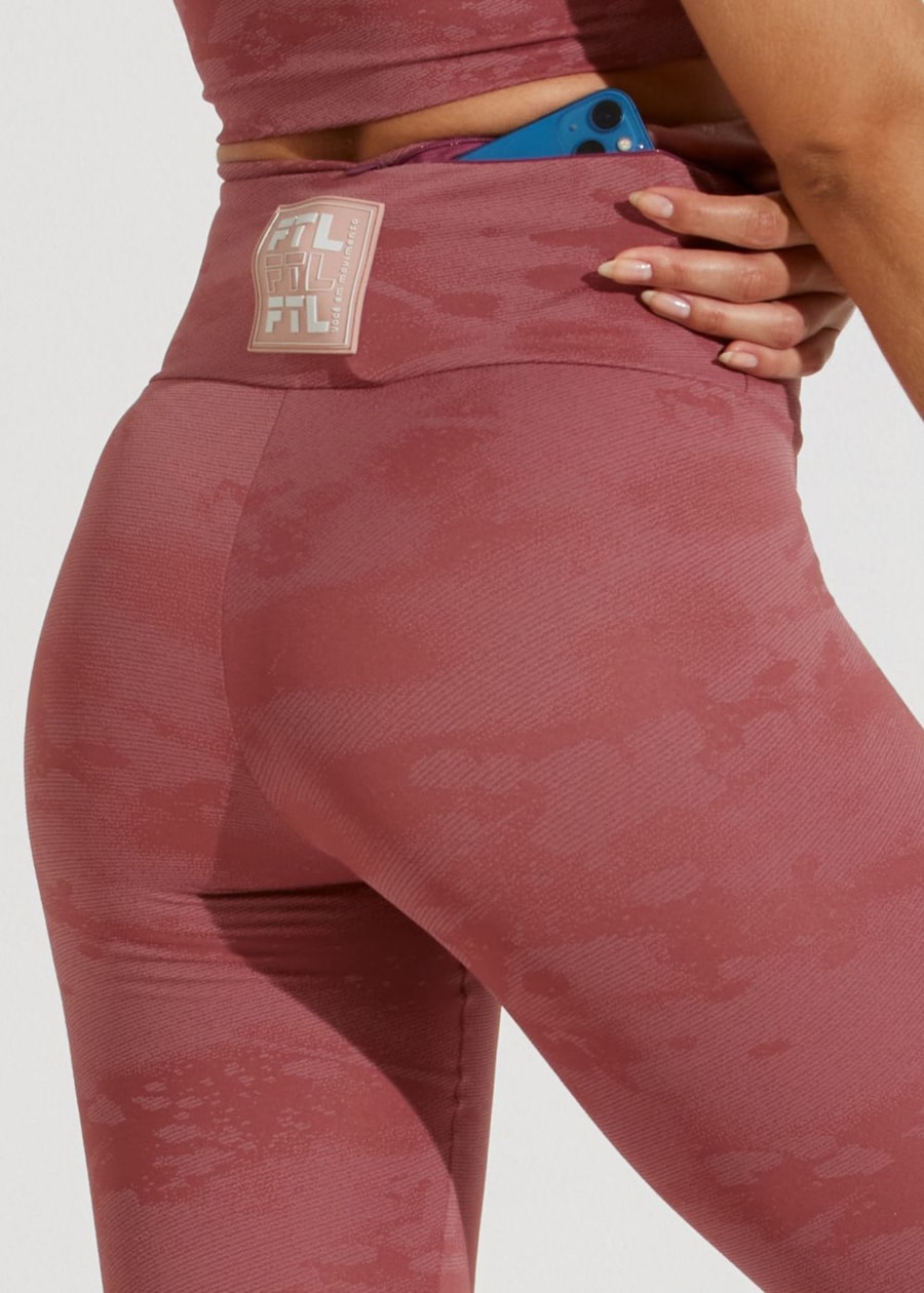 CALÇA JACQUARD LEGGING SOLEIL ROSA TERRACOTA