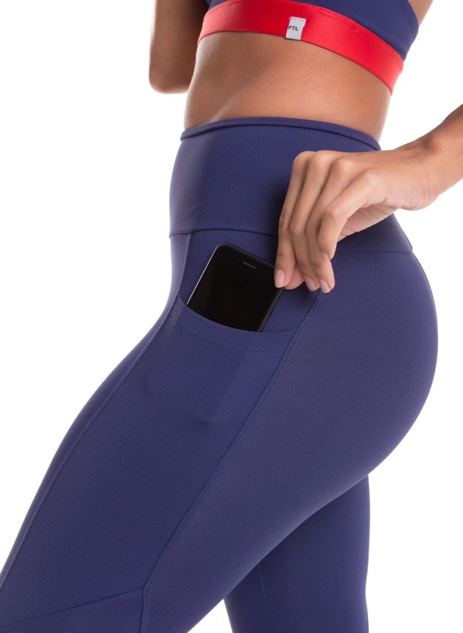 CALÇA LEGGING 7/8 COM BOLSO AGITA AZUL MARINHO