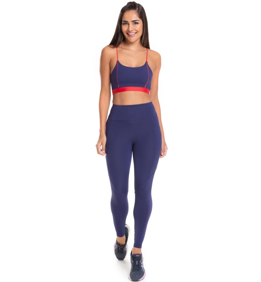 CALÇA LEGGING 7/8 COM BOLSO AGITA AZUL MARINHO