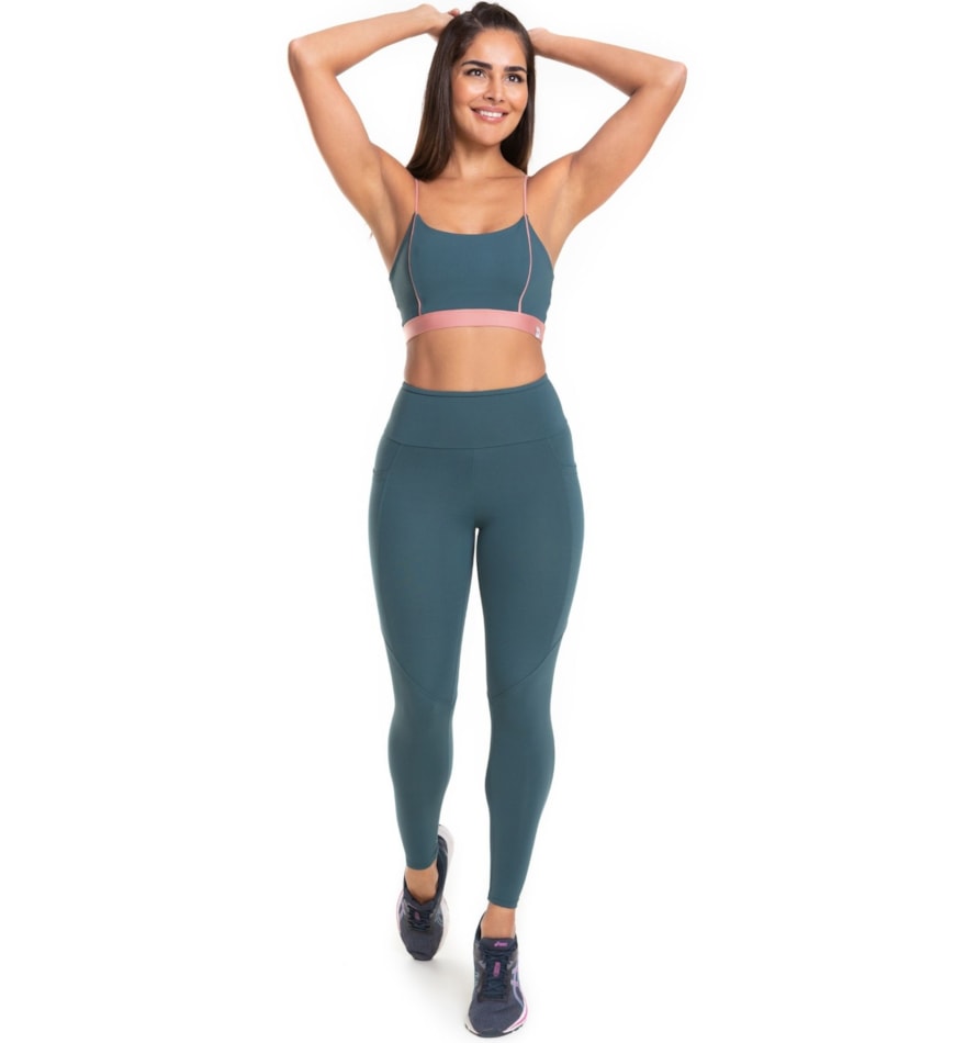 CALÇA LEGGING 7/8 COM BOLSO AGITA VERDE ESCURO - FITLI