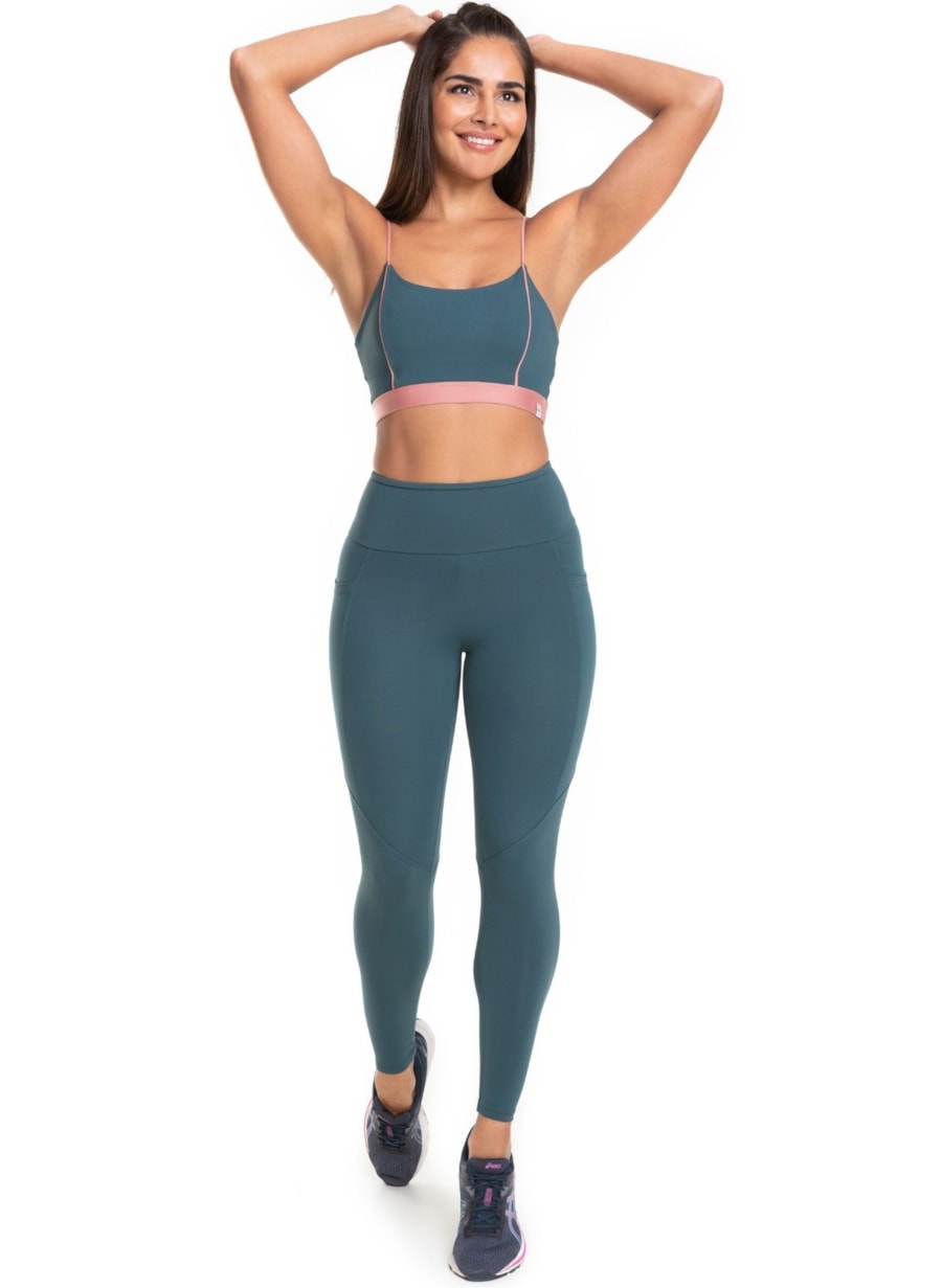 CALÇA LEGGING 7/8 COM BOLSO AGITA VERDE ESCURO