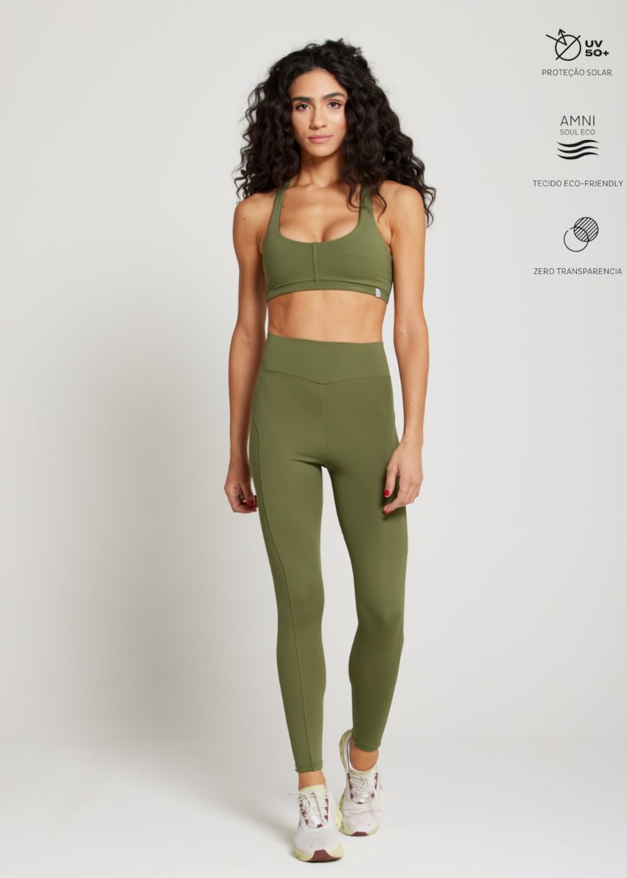 CALÇA LEGGING 7/8 COM BOLSO MORNING UP VERDE MILITAR