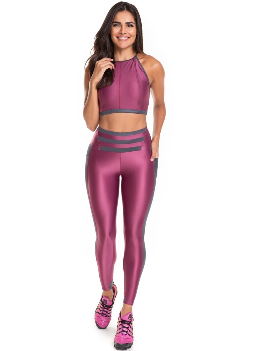 CALÇA LEGGING 7/8 COM BOLSO RESPECT ROSA VIOLETA CALÇA LEGGING 7/8 COM BOLSO RESPECT ROSA VIOLETA