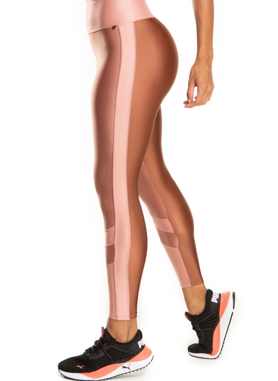 CALÇA LEGGING 7/8 GLOSS ROSA BEBE