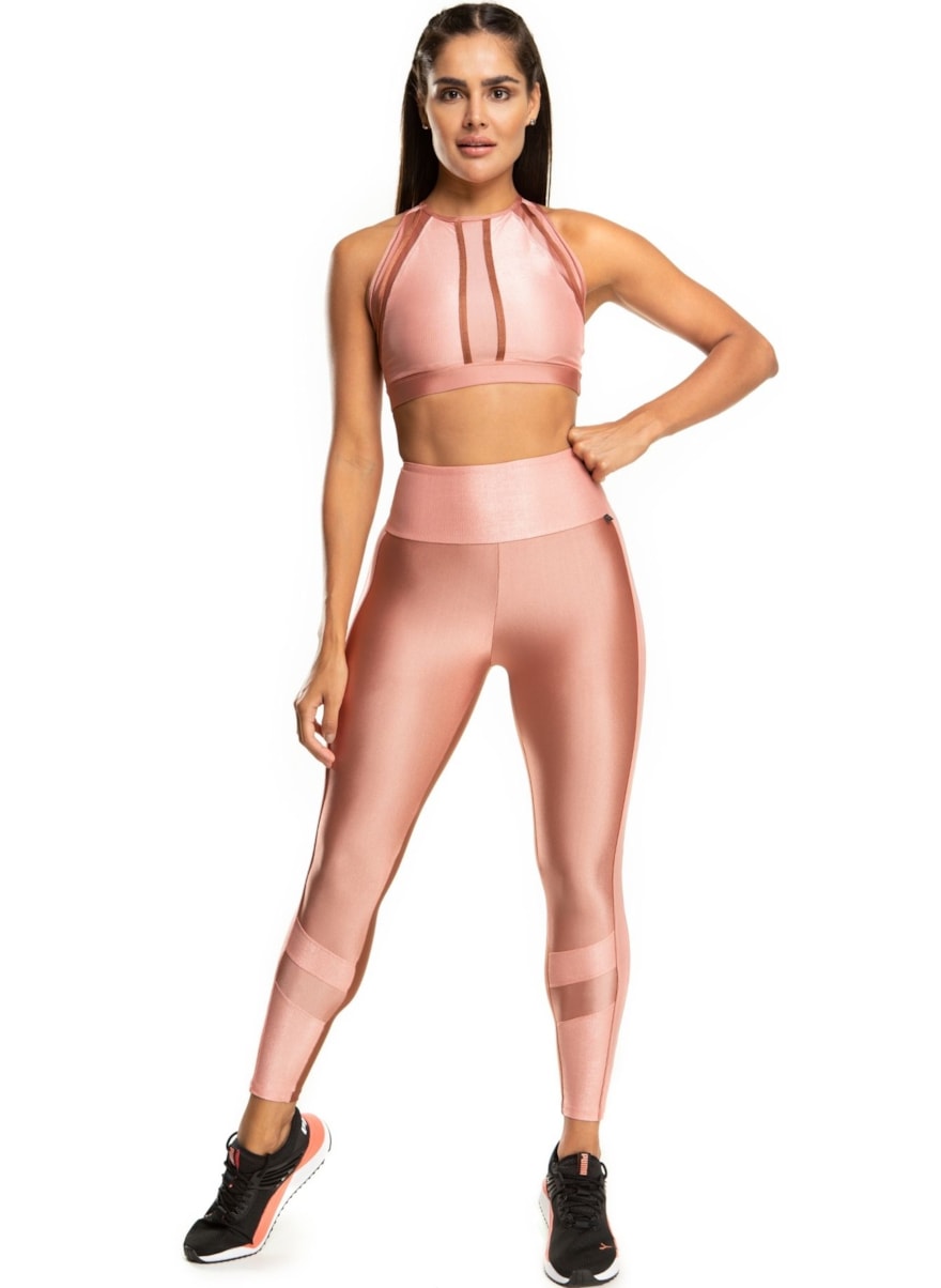 CALÇA LEGGING 7/8 GLOSS ROSA BEBE CALÇA LEGGING 7/8 GLOSS ROSA BEBE