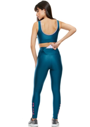 CALÇA LEGGING 7/8 SAMPA VERDE PETRÓLEO