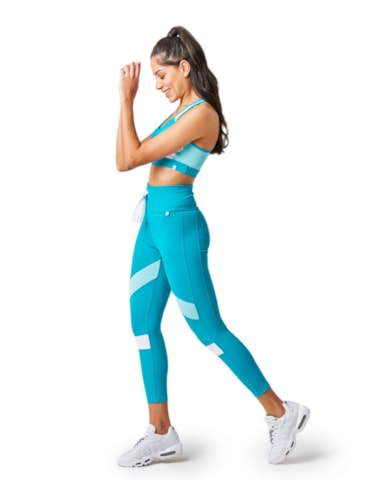 CALÇA LEGGING 7/8 SOLAR AZUL PISCINA