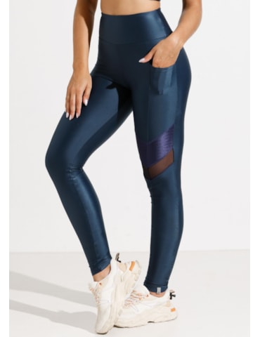 CALÇA LEGGING 7/8 SPEED AZUL MARINHO COM BOLSO